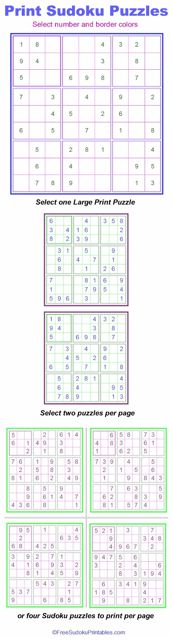Print Sudoku Puzzles - Hundreds of Sudoku puzzles that you can print for all levels. 